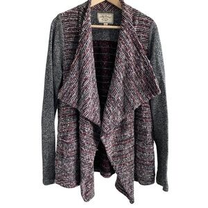 LUCKY Brand Waterfall Cardigan Chunky Knit Open Drape Sweater Wool Blend Cozy